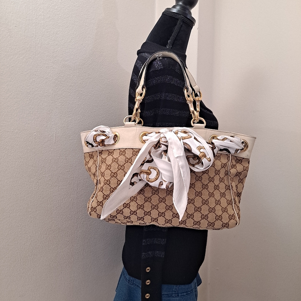 Gucci GG Canvas Positano Scarf Tote Bag